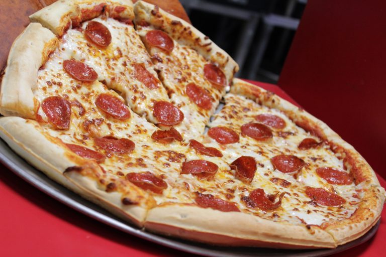 Delicious pepperoni pizza with a golden crust, gooey cheese, and perfectly seasoned pepperoni from Fun Zone Café.