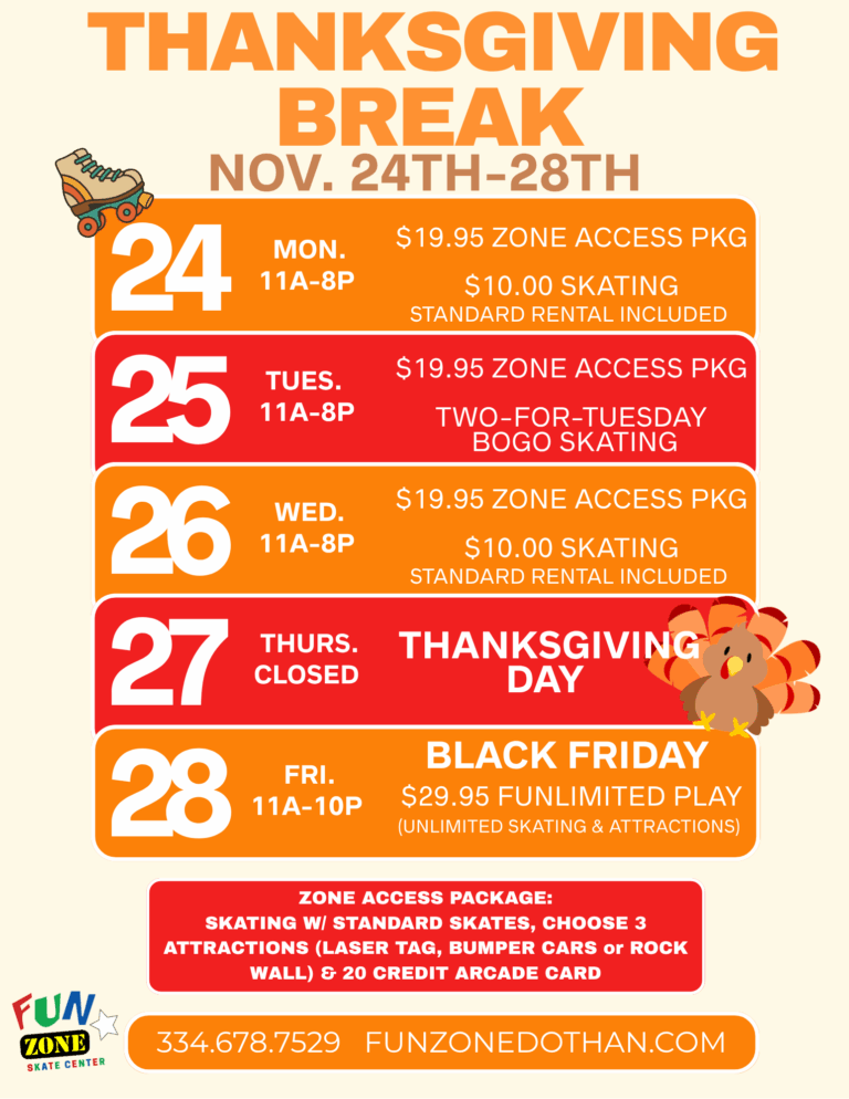 Fun Zone Thanksgiving Calendar